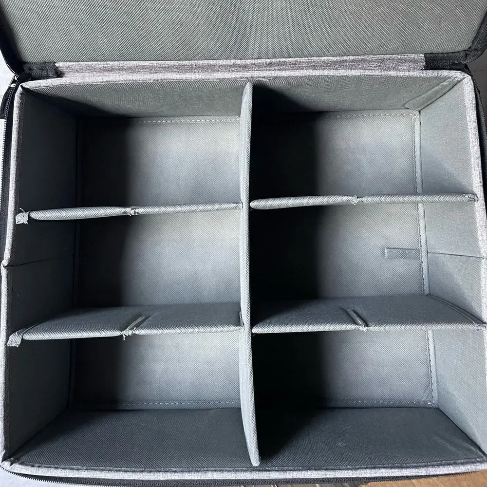Storage Bag Heather Gray w/Double Zippers and Six Compartments (Like New)